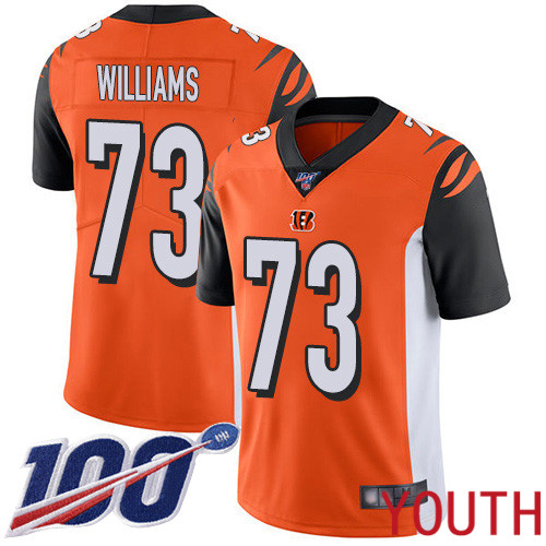 Cincinnati Bengals Limited Orange Youth Jonah Williams Alternate Jersey NFL Footballl #73 100th Season Vapor Untouchable->youth nfl jersey->Youth Jersey